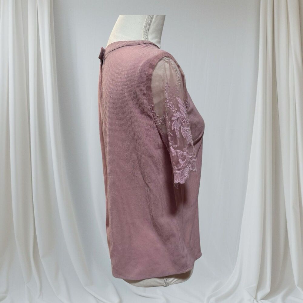 Lulus Lisa Marie Mauve embroidered sleeve blouse Size‎ Small - Picture 4 of 9